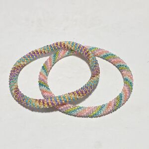 2 Sashka 8" Beaded Bracelets Handmade